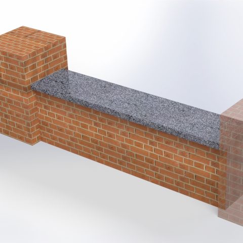Накрывка на забор из Покостовского гранита 1000×300 — серая